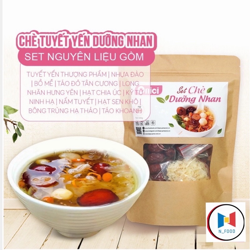 Sét Chè Tuyết Yến Dưỡng Nhan 13 Nguyên Liệu CUNG ĐÌNH [GÓI Lớn 450GRAM]