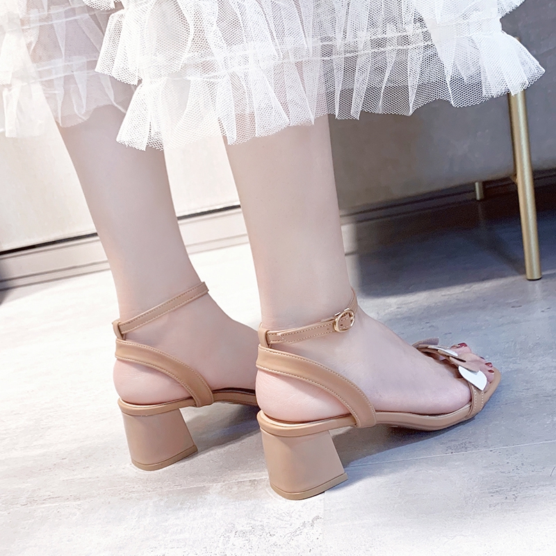 [XẢ KHO] Sandal nữ đế vuông quai kết tim - G073