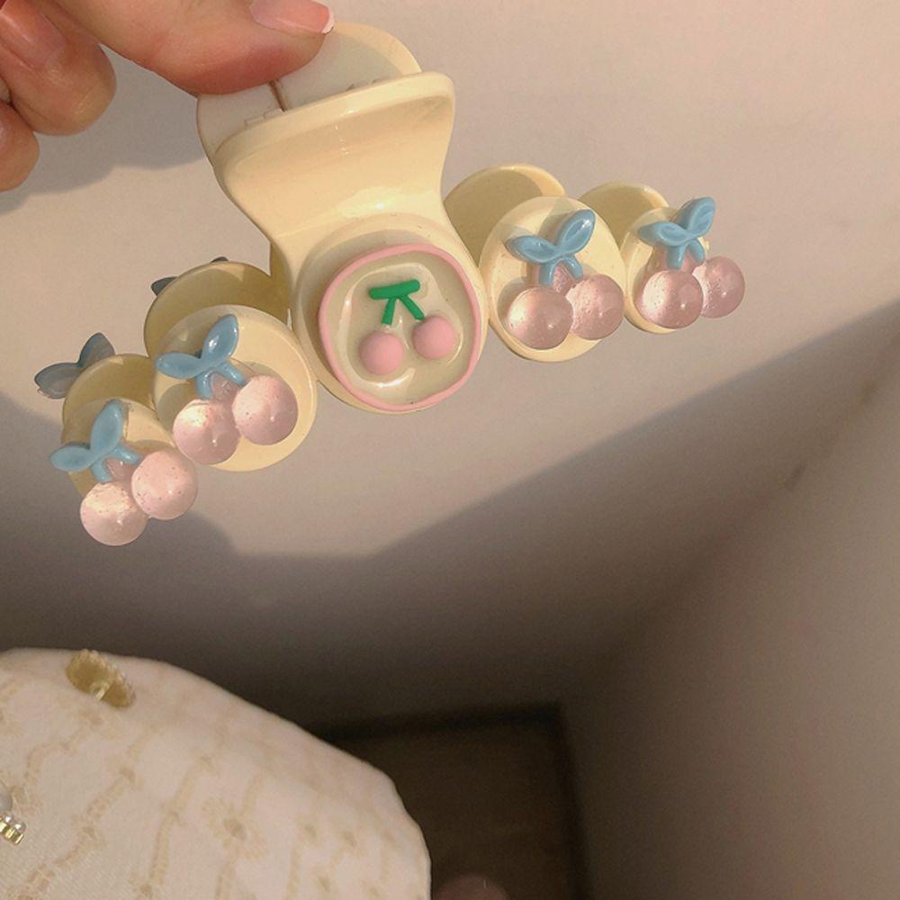 Kẹp Tóc Càng Cua Cỡ Lớn Họa Tiết Cherry Xinh Xắn Thời Trang Cho Nữ