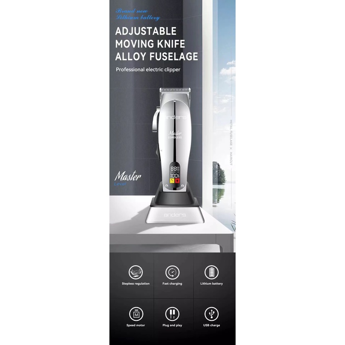 Tông đơ Kemei 12480 có lưỡi cắt tóc điều chỉnh Ion Lithium không dây chuyên nghiệp cho tiệm tóc