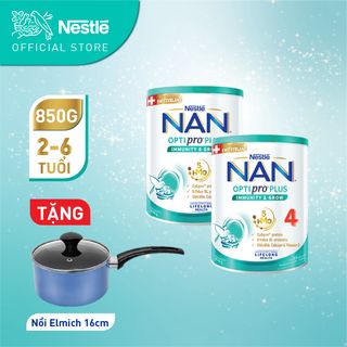 Bộ 2 lon Sữa bột Nestlé NAN OPTIPRO PLUS 4 850g/lon với 5HMO Giúp tiêu hóa tốt