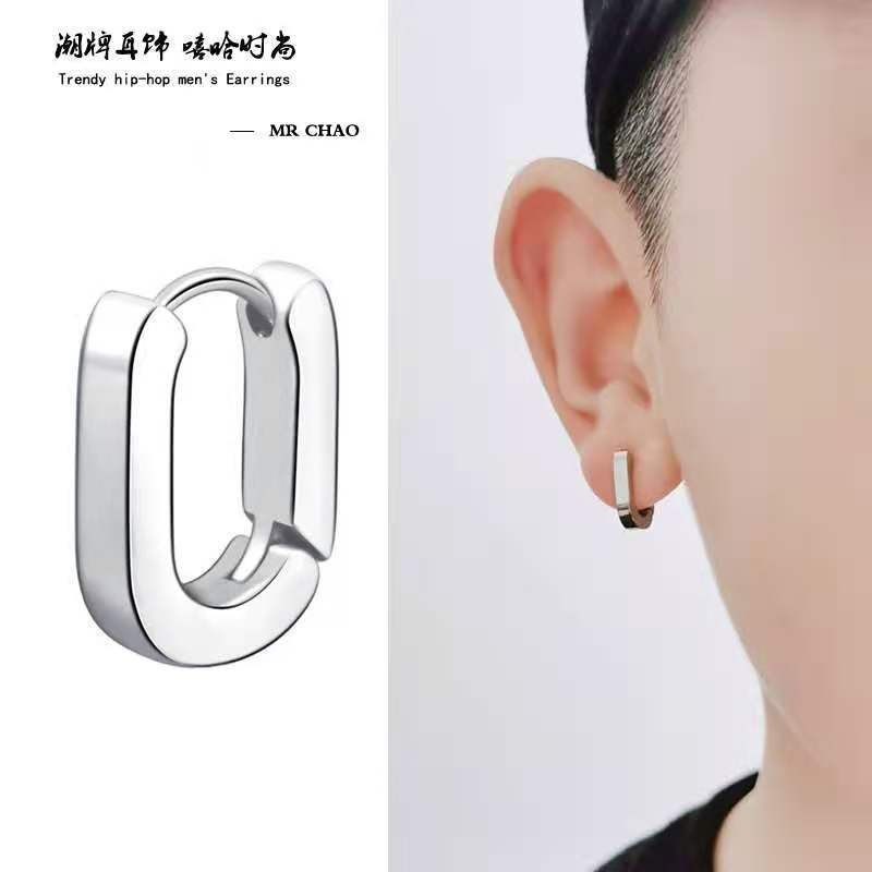 Khuyên Tai Bằng Thép Không Gỉ Kiểu Dáng Hình Học Thời Trang