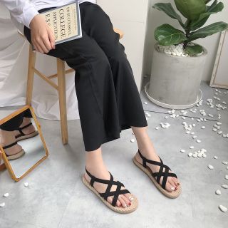 [XẢ KHO] Sandal Chéo Đế Cói