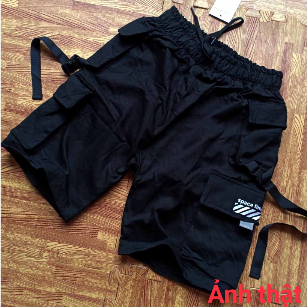 [Mã DOTHIEN30 giảm 30K đơn 50K]⚡️ VẢI ĐẸP - ẢNH THẬT ⚡️ Quần short Túi Hộp Pant phản quang phối dây Unisex, QUẦN ĐÙI LỮN