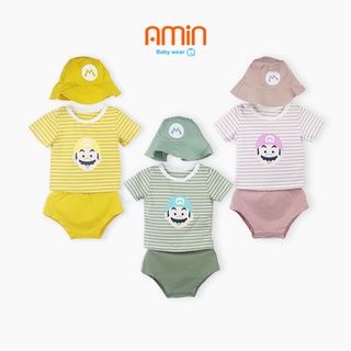 Bộ đồ sơ sinh bodychip Mario kèm mũ chống nắng cho bé trai bé gái từ 6 tháng đến 2 tuổi