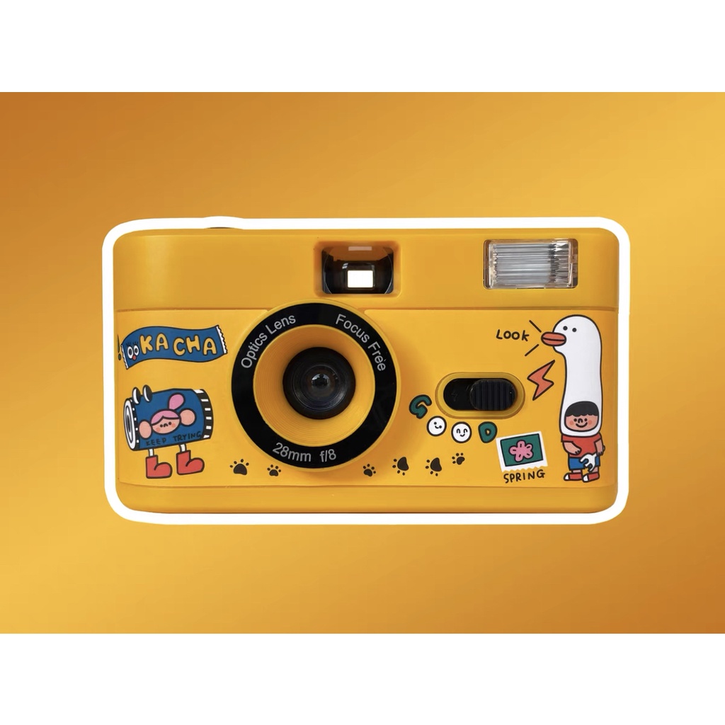 Máy ảnh phim FYE phong cách retro, hoạt hình siêu cute có đèn flash chính hãng, tặng kèm phim chụp ảnh Kodak