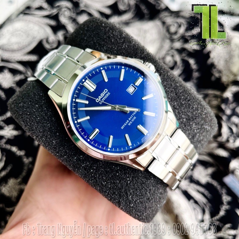 Đồng hồ Casio MTS-100D nam thép - da kính Sapphire chống trầy - TL.Authentic