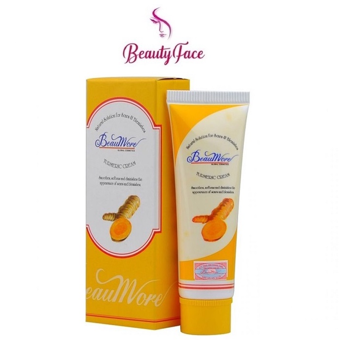 Kem Nghệ Làm Mờ Các Vết Sẹo Thâm, Giảm Hình Thành Mụn Mới Beaumore Tumeric Cream 40g