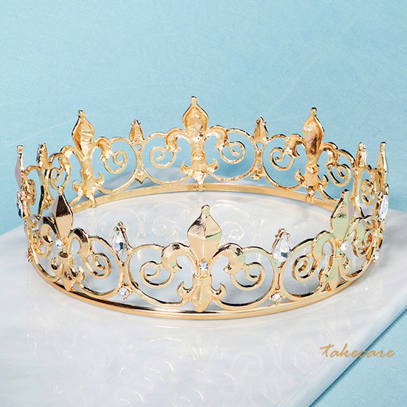 Vương Miện Hợp Kim Đính Đá Toàn Bộ Cho Nam Nữ