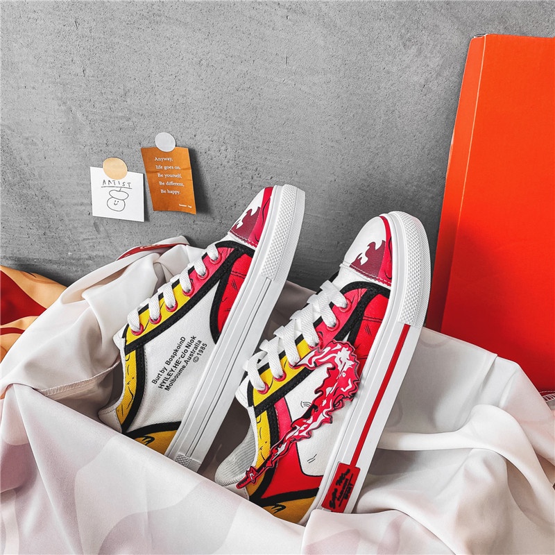 Giày Thể Thao Canvas Cổ Thấp In Họa Tiết Anime Demon Slayer-Yanzhu Thời Trang Cho Học Sinh size 35