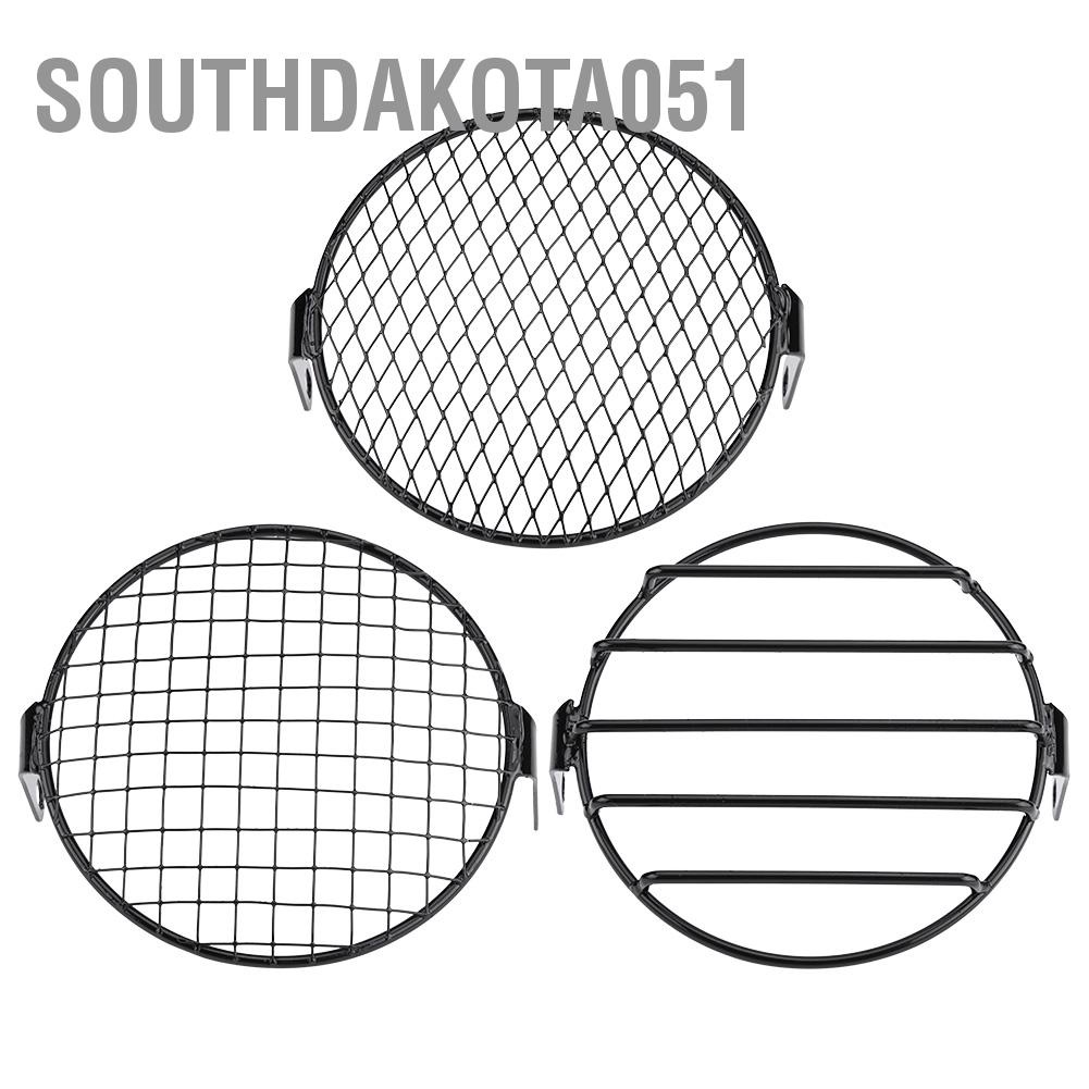 Hàng HOT Lưới Sắt Che Đèn Pha Moto Hình Tròn Chụp Đèn pha bên xe máy 6,5 inch cho xe Cruiser Chopper Cafe Racer【Southdakota051】