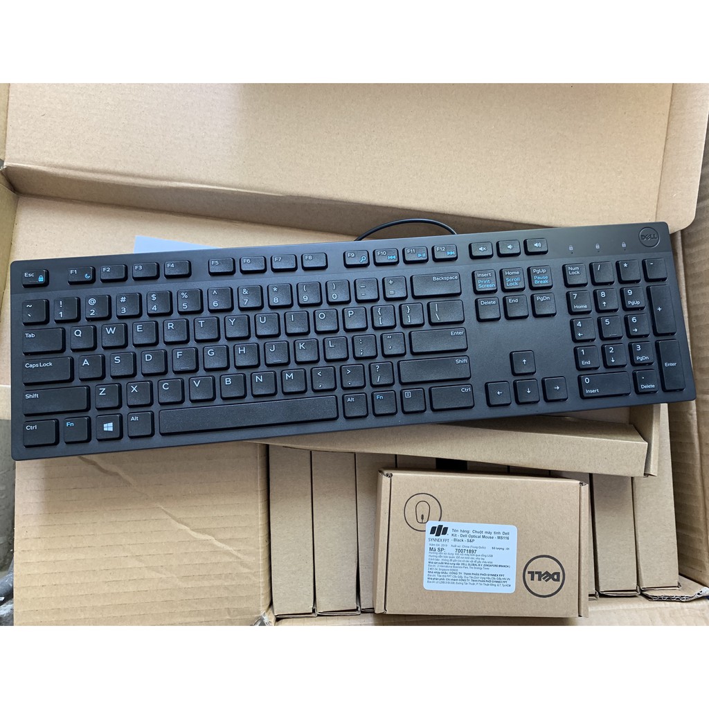 Bộ Phím Chuột Dell Có Dây KB216 + MS116 - Hàng Chính Hãng