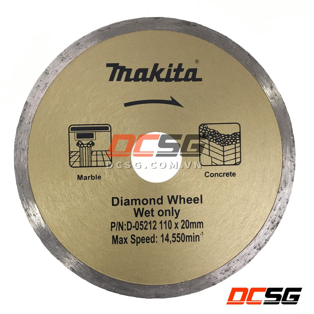 Đĩa cắt kim cương dạng mép liên tục 110x20/16mm Makita D-05212 | DCSG