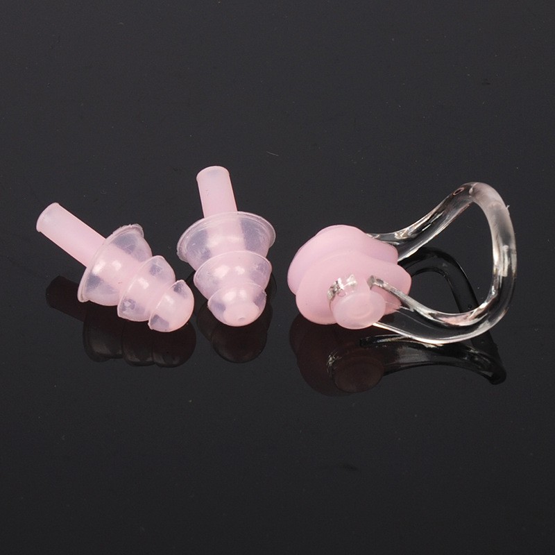 Nút bịt tai và kẹp mũi Silicone YuKe chống nước khi bơi (xanh/đen/hồng)