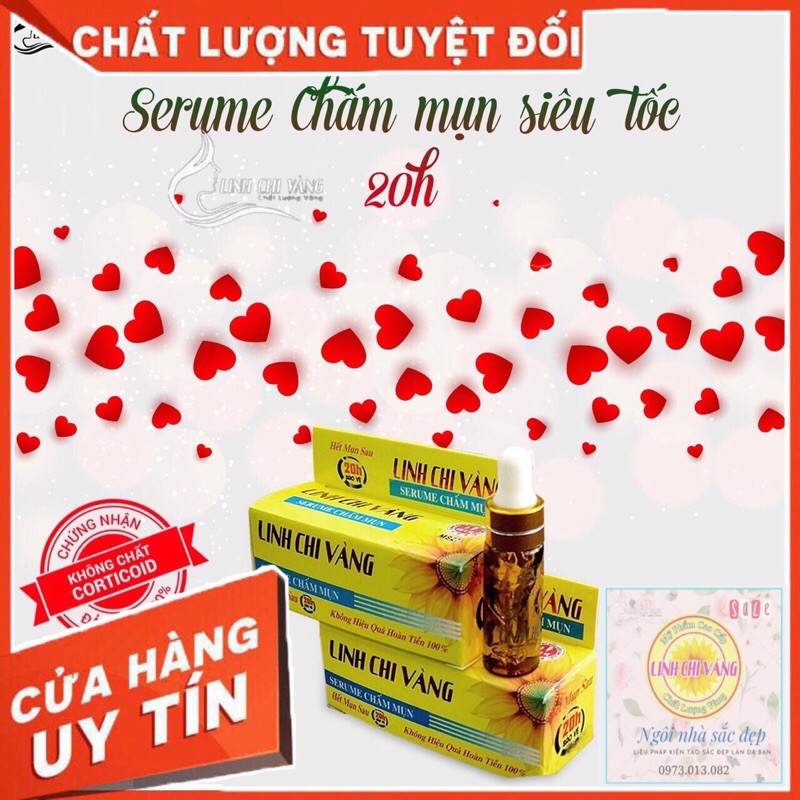 Serum chấm mụn SIÊU TỐC 🌹CHÍNH HÃNG 🌹 Linh Chi Vàng, chống dị ứng, kháng khuẩn, bảo vệ da sau 20h