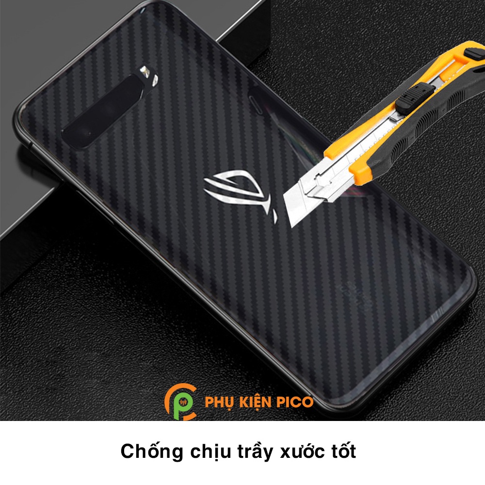 Dán lưng Rog Phone 3 / Rog Phone 2 vân Carbon 3D tản nhiệt tốt - Dán lưng vân Carbon Asus Rog Phone