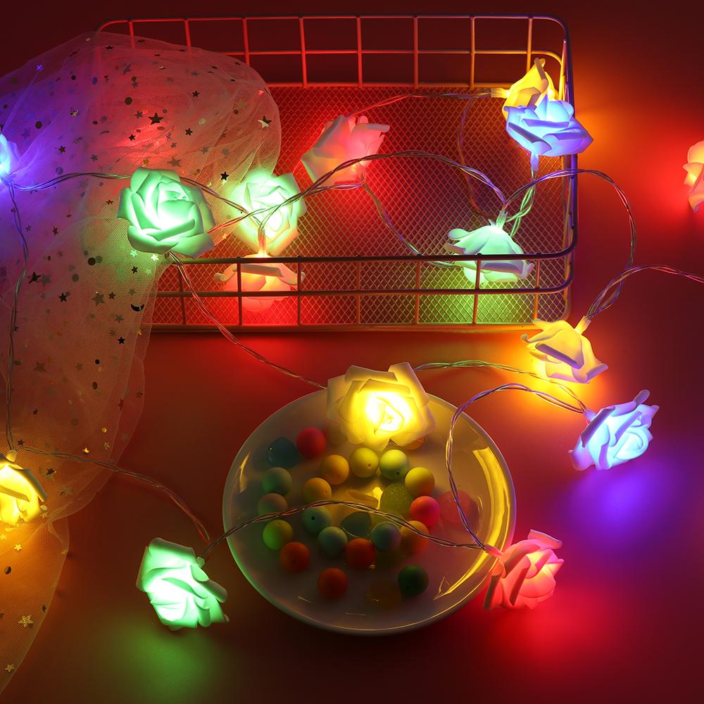 Dây Đèn Led 10 / 20 Bóng Hình Hoa Hồng Trang Trí Tiệc Cưới / Giáng Sinh