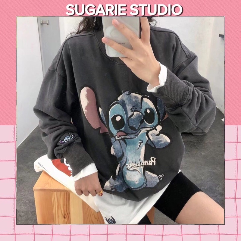 Áo sweater nỉ chuột stitch Sugarie (ảnh thật ở cuối slide) | BigBuy360 - bigbuy360.vn