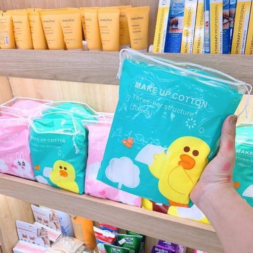 Bông tẩy trang Line Friends 200 miếng Gấu Vịt Thỏ | BigBuy360 - bigbuy360.vn