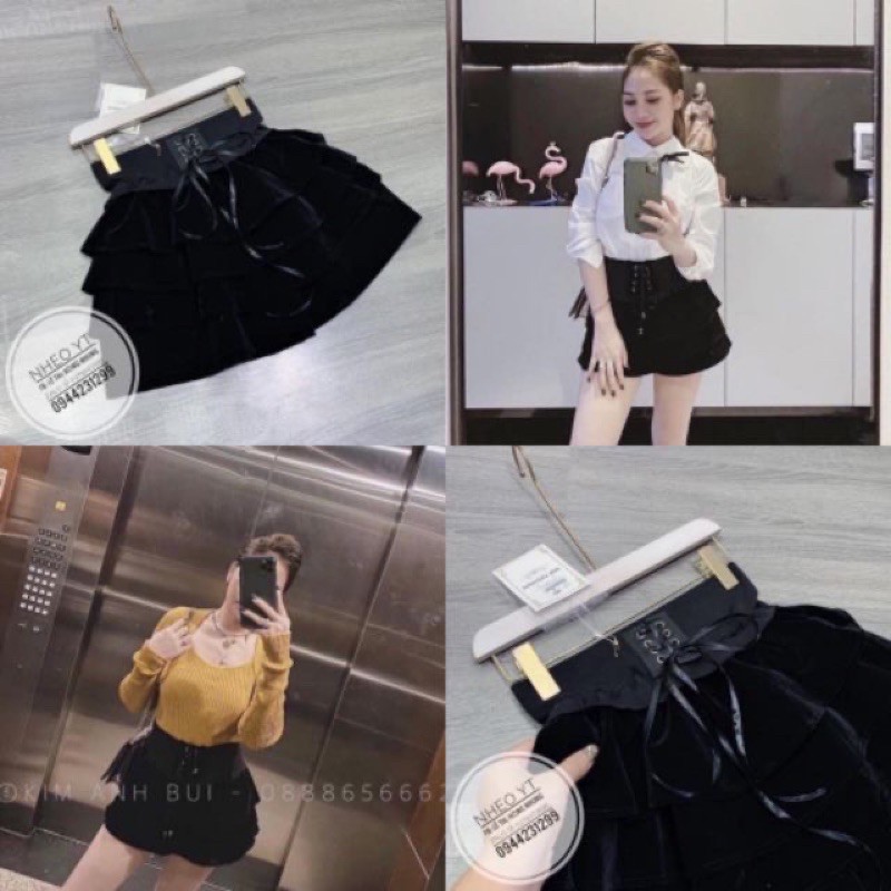 QUẦN SOOC NHUNG 3 TẦNG GIẢ VÁY BUỘC DÂY | BigBuy360 - bigbuy360.vn