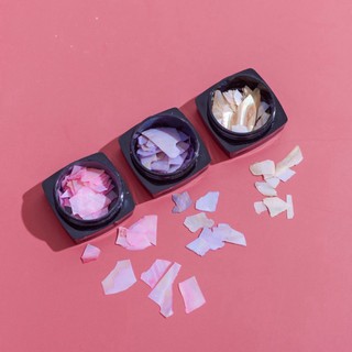 Set 12 hũ xà cừ vân đá ánh cầu vồng - xà cừ nail trang trí móng tay đắp gel ẩn theo phong cách Hàn Nhật S74