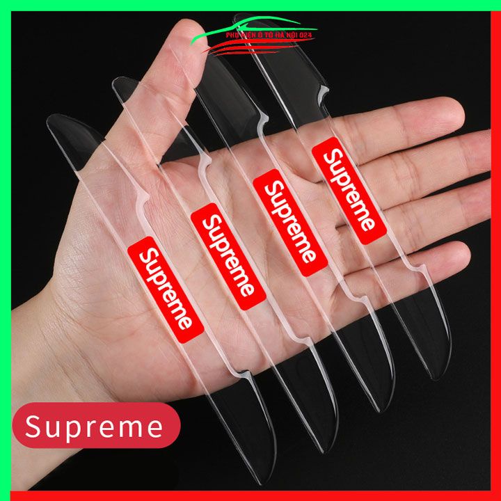 Bộ 4 chi tiết miếng dán Silicon chống xước cánh cửa tay nắm gương ô tô xe hơi