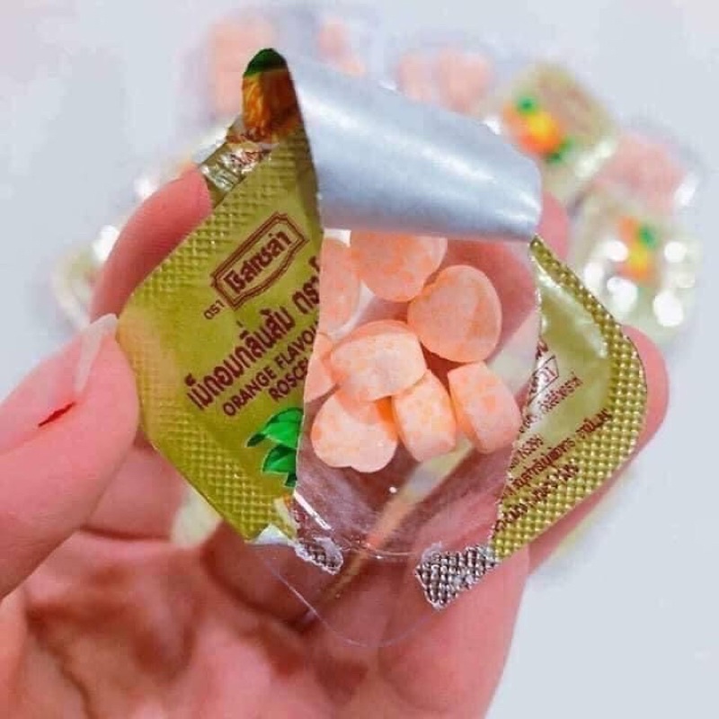 Kẹo Cam Vitamin C Thái Lan Vỉ 24 Hộp, Kẹo Cam Tuổi Thơ