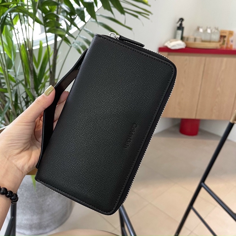 TNS-Clutch nam 2 ngăn siêu  C•K clutch for men -đen classic sang trọng-box quà tặng