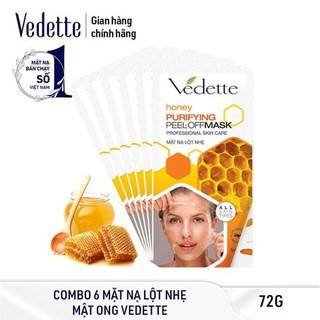 COMBO 6 MẶT NẠ LỘT NHẸ DƯA ONG 12ml-12g VEDETTE - DƯỠNG ẨM LÂU DÀI - TPMY162