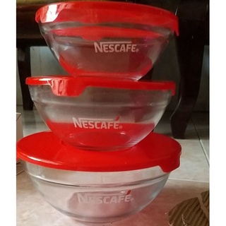 bộ 3 thố thủy tinh( hàng tặng nescafe)
