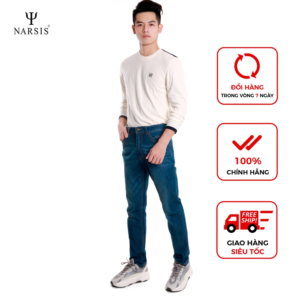 Quần jean bò baggy nam ống suông rộng Narsis G7011 hàng thiết kế chính hãng