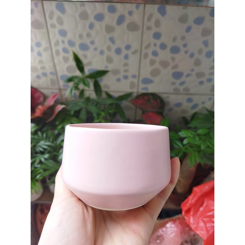 Chậu mini Bát Tràng trồng cây cảnh sen đá