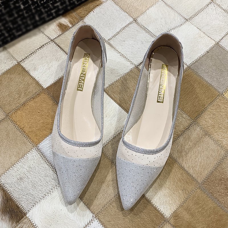 Giày Cao Gót Mũi Nhọn Màu Vàng Thời Trang Nữ Gợi Cảm