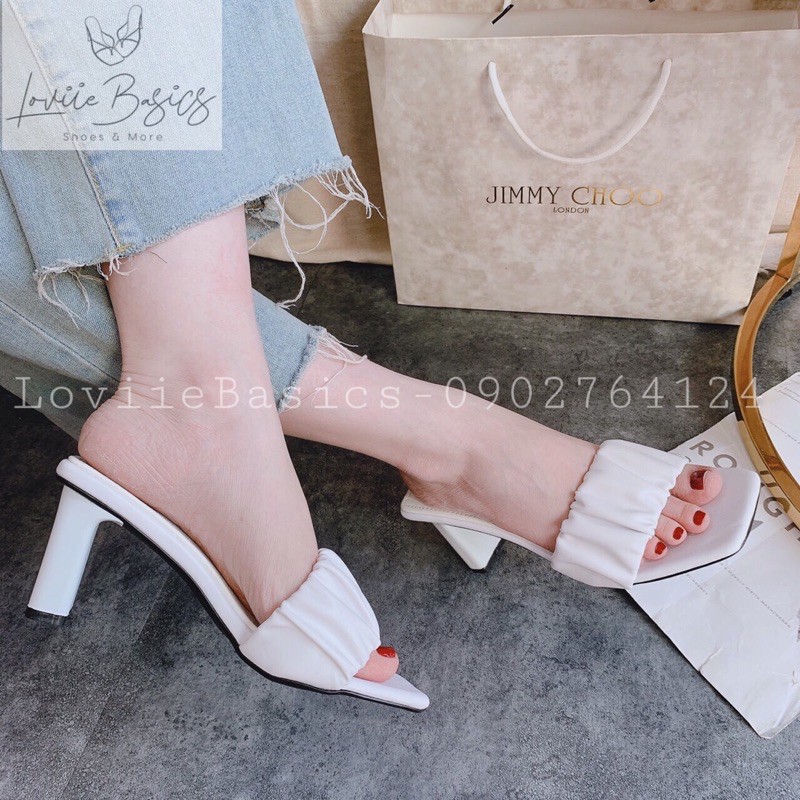 GUỐC CAO GÓT LOVIIE BASICS ĐẾ VUÔNG - GUỐC NỮ THỜI TRANG 7 PHÂN - QUAI NGANG GÓT VUÔNG D201111 D200356