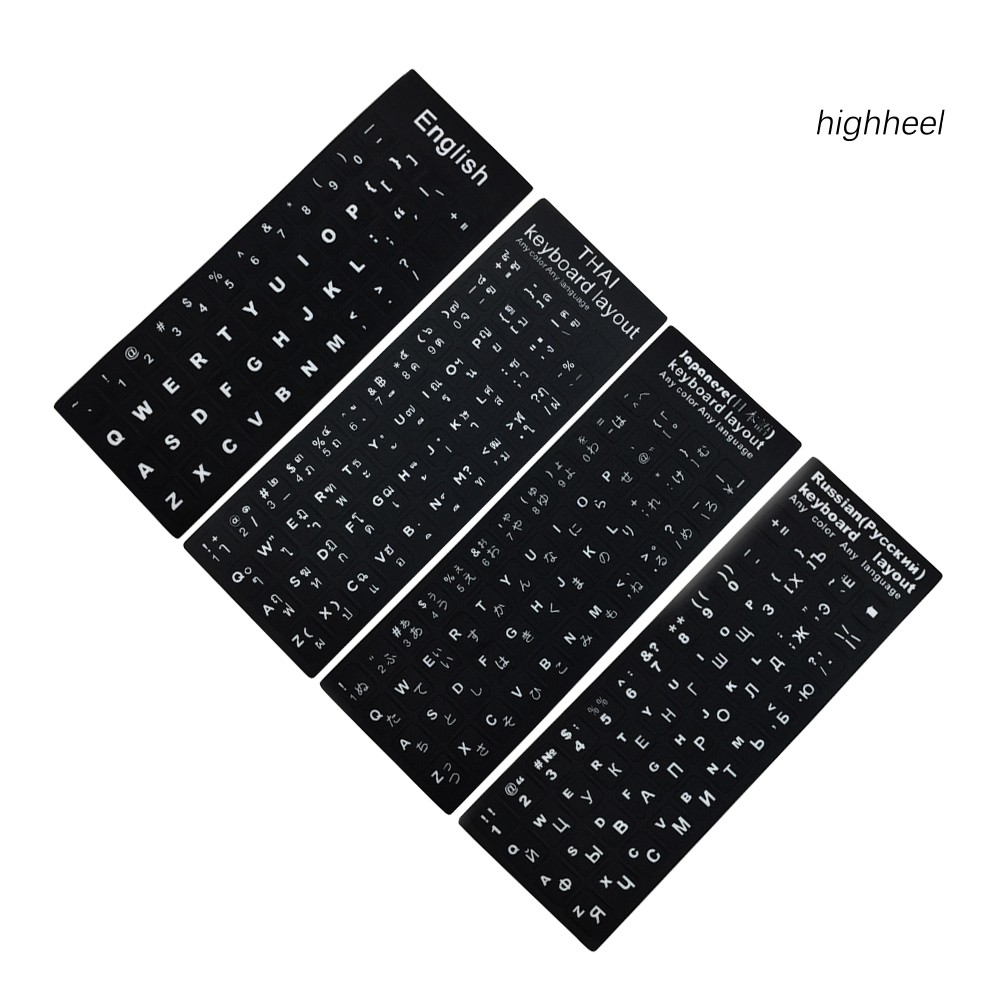 Nhãn dán bàn phím máy tính chữ tiếng Anh/Nhật/Nga/Thái tùy chọn | BigBuy360 - bigbuy360.vn