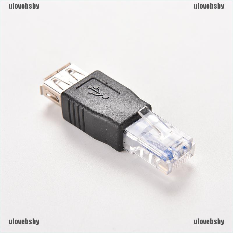 【ulovebsby】RJ45 Male to USB AF A Female Adapter Socket LAN Network Ethernet Ro
