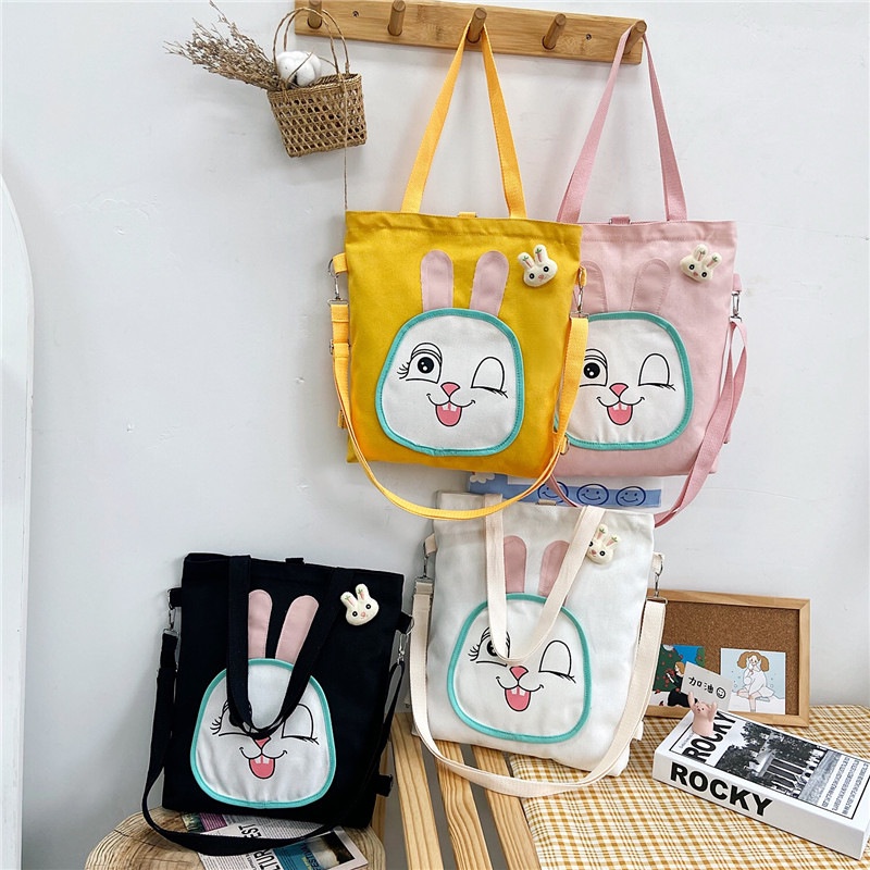 Túi Xách Canvas Đeo Vai Đi Học Mẫu Mới Thoải Mái Cho Nữ