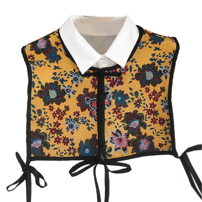 Cổ áo giả thêu họa tiết hoa phong cách Trung Hoa cổ điển cho nữ