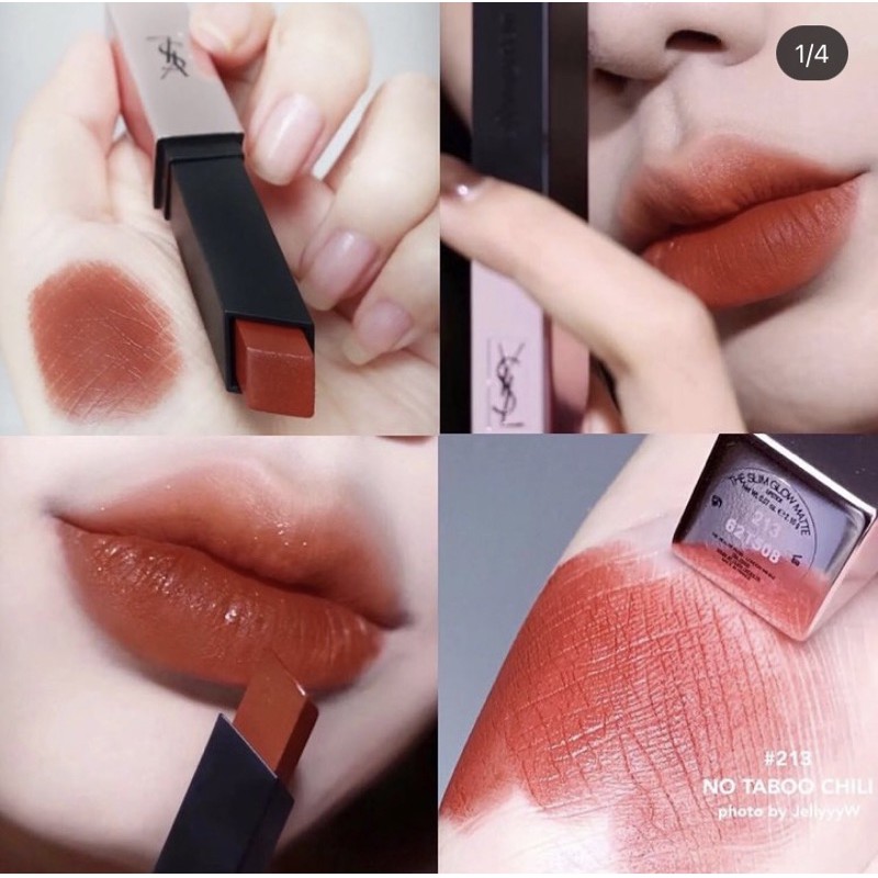 [CÓ BILL SEPHORA] - YSL SLIM GLOW MATTE - 213 NO TABOO CHILI