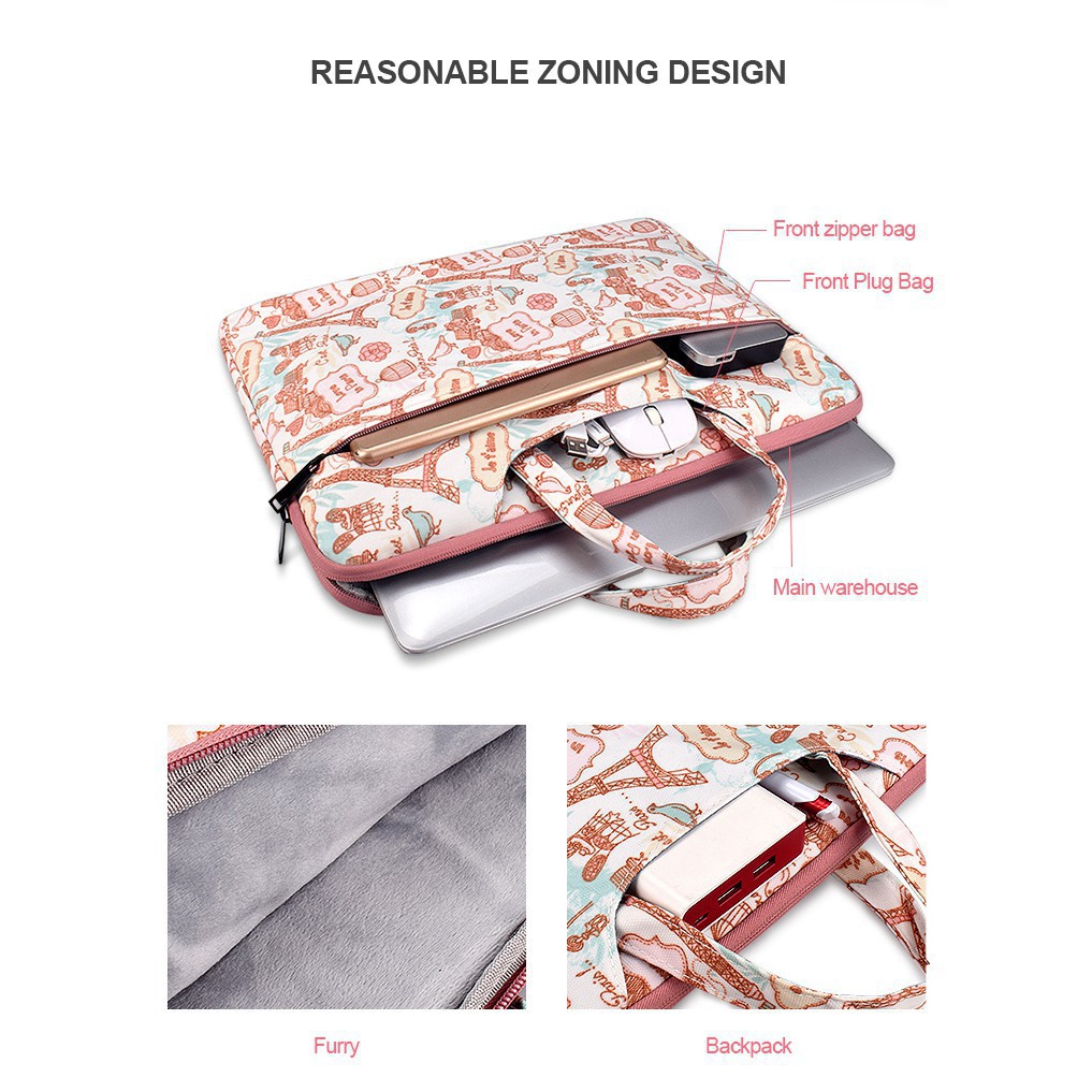 Túi đựng laptop 13.3 14.1 15.4 inch chống thấm nước và chống va đập họa tiết đáng yêu