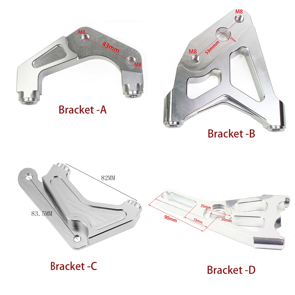 Phanh xe máy calibre 4 piston 220 200mm universal 82mm gắn xuyên tâm cho dirtbike pitbike dio pcx125 ltz400