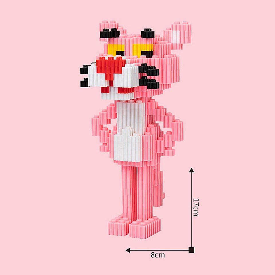 Pink Panther Mô hình Lắp ráp Báo Hồng - Cáo đỏ - Mèo thần tài Nanoblock Linkgo