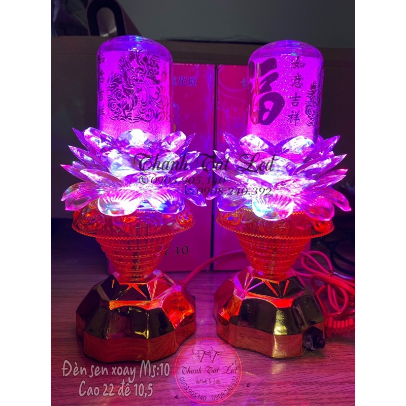 ĐÈN THỜ HOA SEN XOAY 360° MS:10