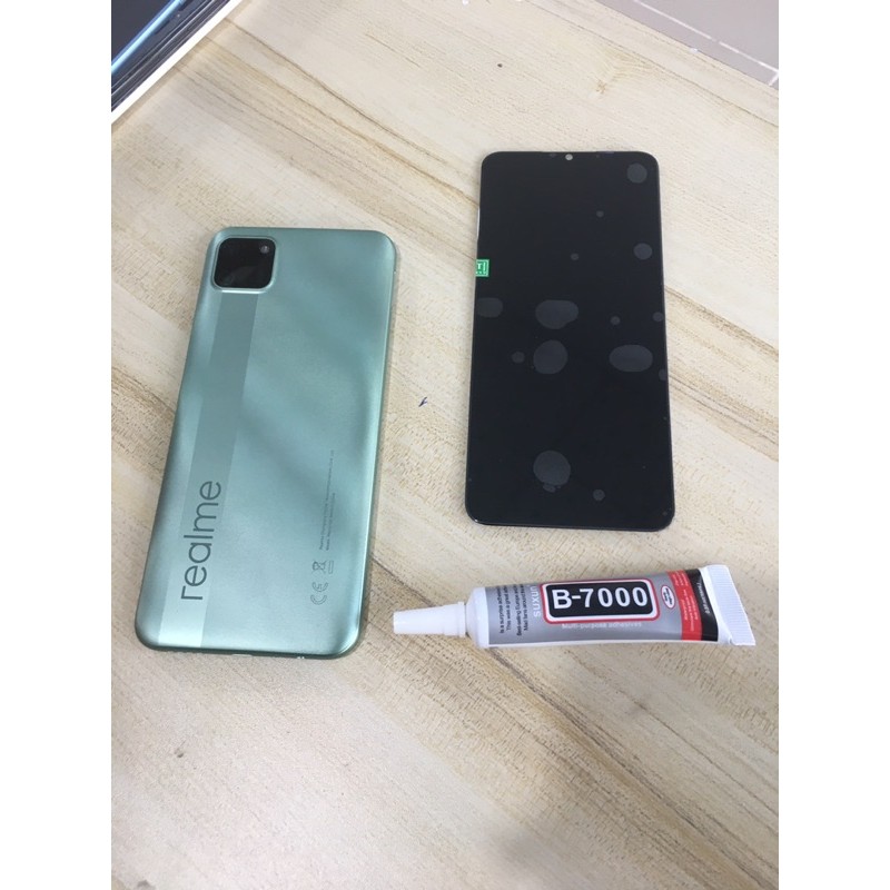 Combo Bộ Vỏ Sườn + Màn Hình Realme C11 Zin Hàng Cao Tặng Kèm Keo B-7000