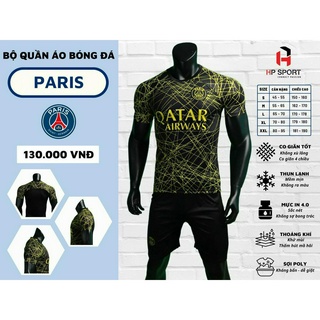 Bộ quần áo bóng đá, thể thao psg vàng đen thun lạnh cao cấp đủ size , cao cấp thoáng khí