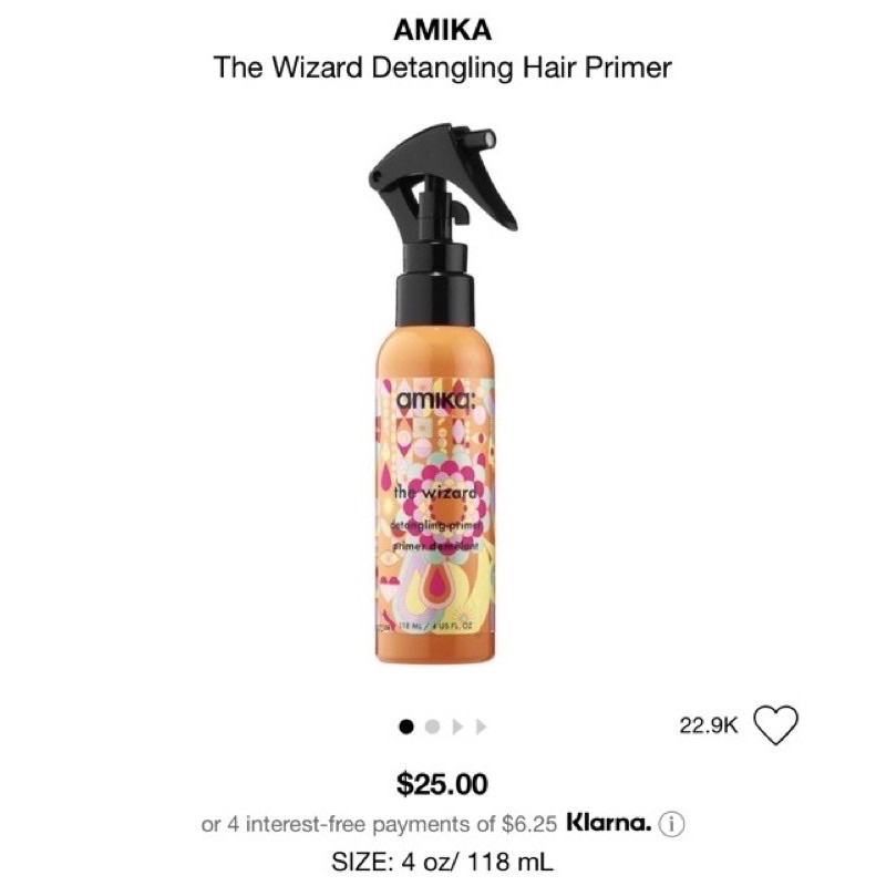 Xịt dưỡng tóc Amika The Wizard Detangling Primer 30ml (Hàng Mỹ)