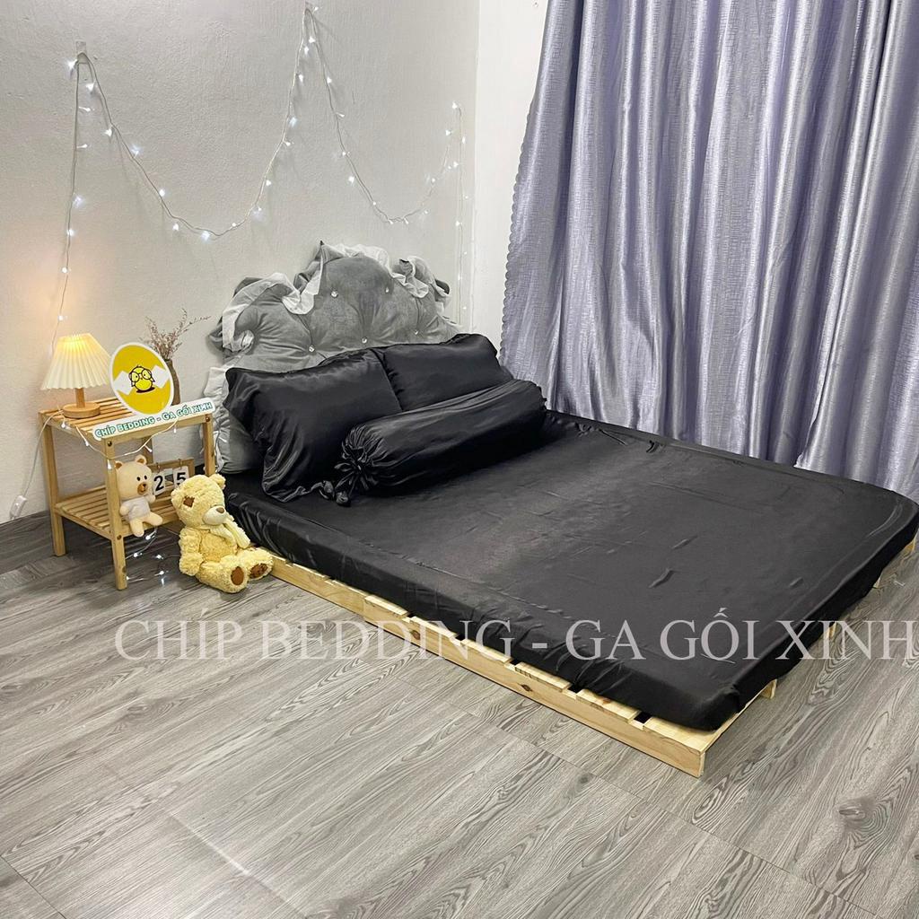 TRỌN BỘ DRAP PHI LỤA THÁI TUẤN HÀNG LOẠI 1 - ĐEN - ĐỦ KÍCH THƯỚC( ẢNH THẬT SHOP CHỤP)