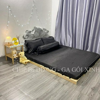 TRỌN BỘ DRAP PHI LỤA THÁI TUẤN HÀNG LOẠI 1 - ĐEN - ĐỦ KÍCH THƯỚC( ẢNH THẬT SHOP CHỤP)