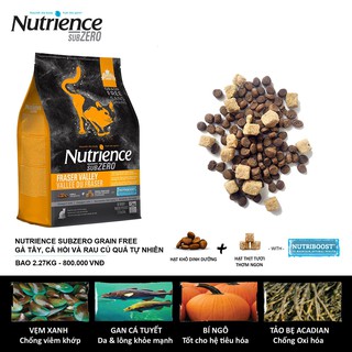 Nutrience Subzero dành cho tất cả giống mèo ở mọi giai đoạn phát triển - thịt gà, cá hồi, cá trích & cá tuyết bao 2,27kg