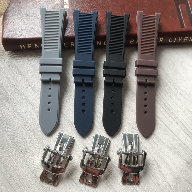 Phù Hợp Dây Đeo Silicon Màu Đen / Nâu 24mm Thay Thế Chuyên Dụng Cho PP Patek Philippe 5711 5712G Nautilus